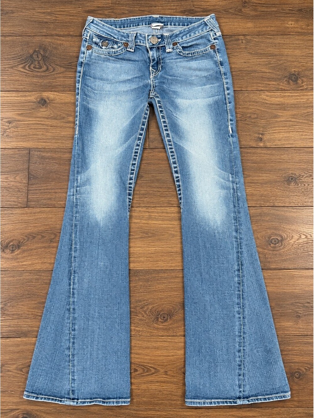 True Religion Women’s Bootcut Flare Jeans Medium Wash Low Rise Y2K